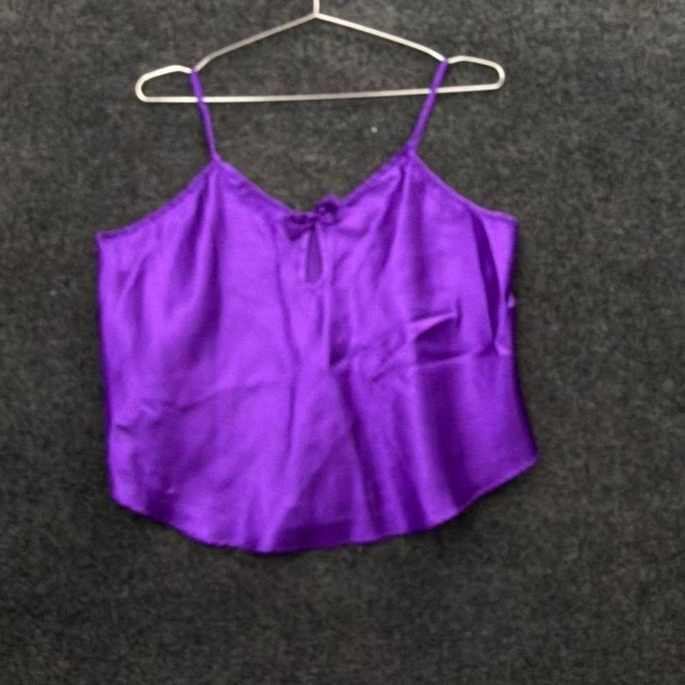 Women's Medium Purple Satin Cami Tank Top Fairy Y2K Going Out